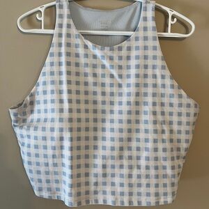 Blue Gingham Women's crop sports bra/ Top